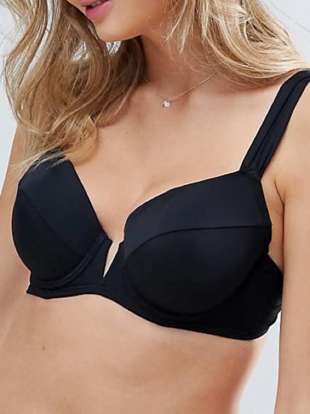 FIGLEAVES Bikini Top Underwire V Wire Black size 36FF